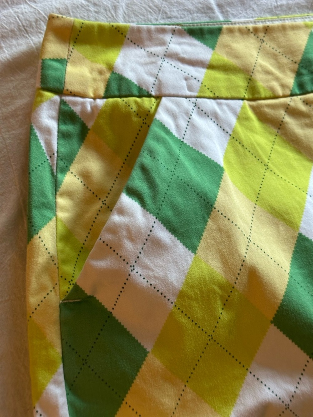 Loudmouth Green, Yellow & White Argyle Golf Skort - Picture 4 of 10